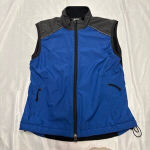MEC Fleece Lined Vest Blue Full Zip Fitted Hand Warmer No Size Tag